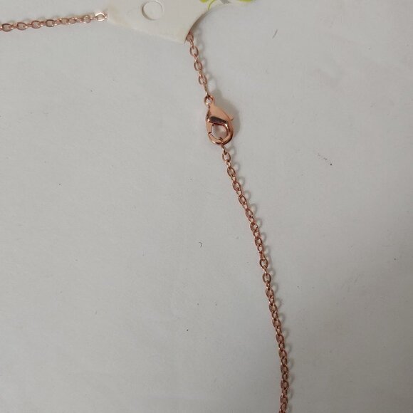 NWT Pinecone Necklace Rose Gold Tone Tree Metal Gift Stocking Stuffer - Picture 6 of 6